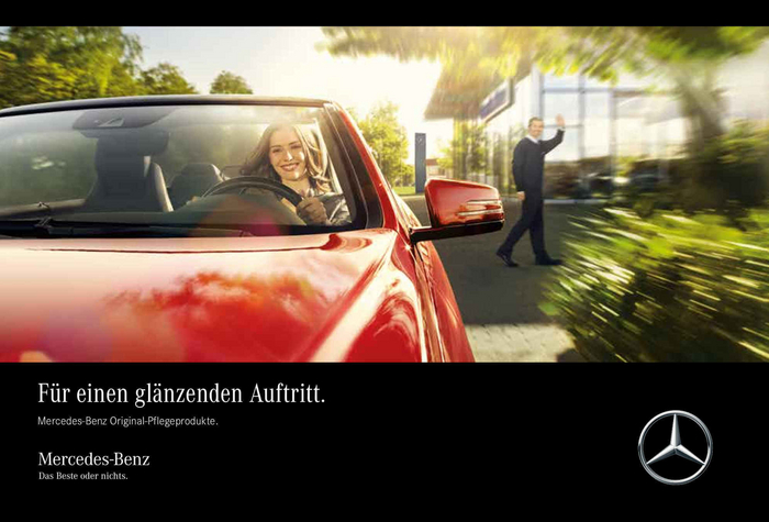 Die Mercedes-Benz Broschüre zu Reinigern und Autopflege im Autohaus RKG Bonn